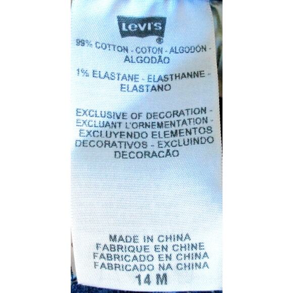 Levi Women's Mid Rise Dark Wash Straight Leg Skinny Blue Jeans Size 14 - Picture 8 of 9